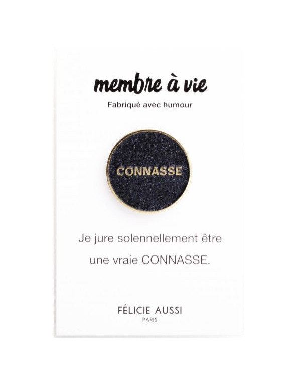 Pin's CONNASSE noir paillettes