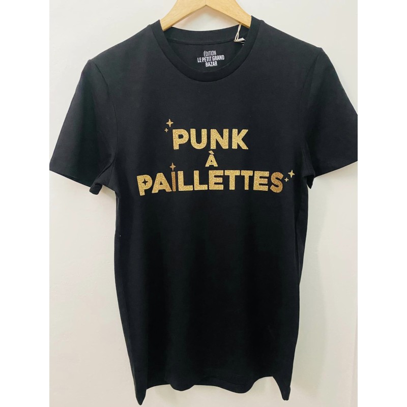 T-shirt PUNK A PAILETTES Noir & Or