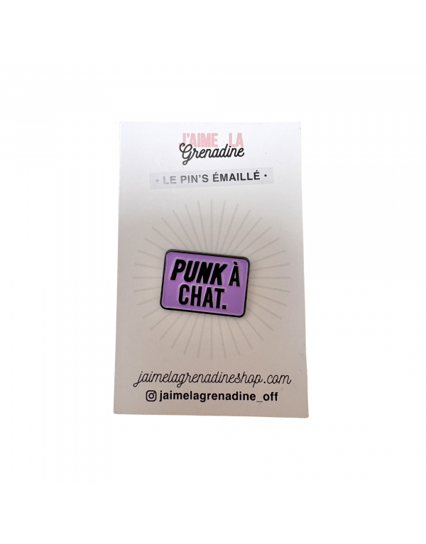 PIN'S punk à chat VIOLET