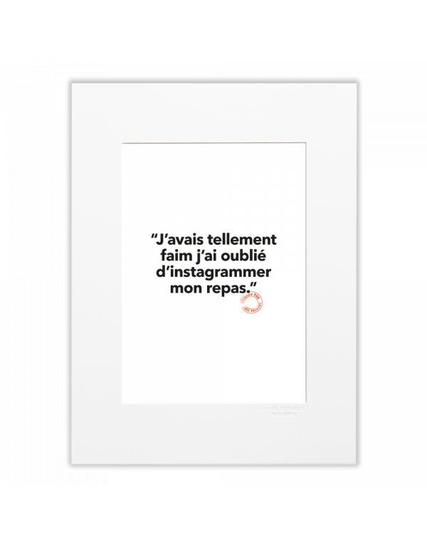 Carte J'AVAIS TELLEMENT FAIM