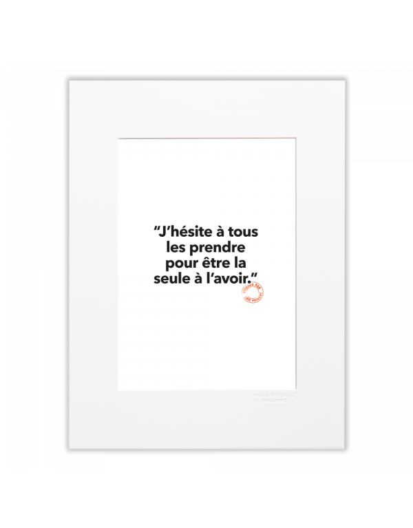 Carte J'HESITE A TOUS LES...