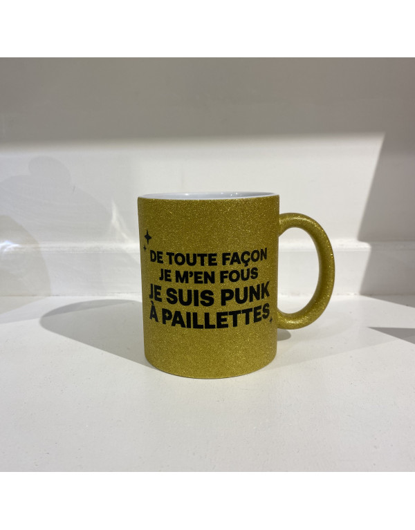 Mug PUNK A PAILLETTES Doré
